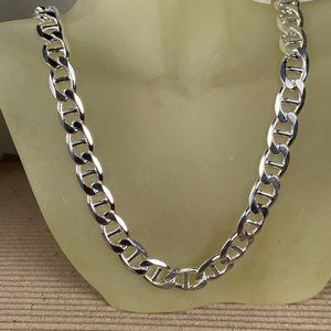 NEW 55.1 grams 20" 9mm Italian Sterling Silver Mariner Chain